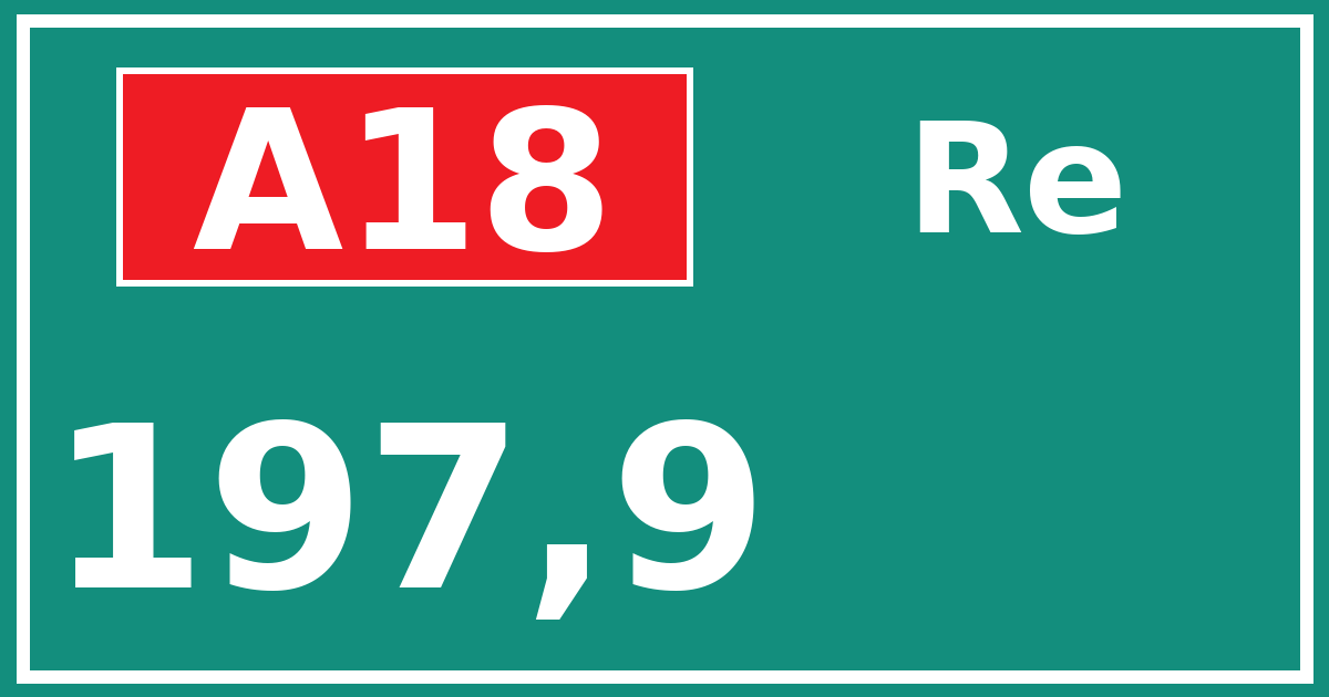 Hectometerbord A18 197,9 zijde Re