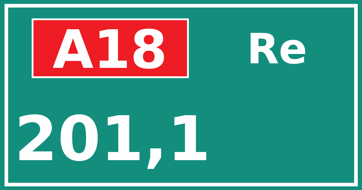 Hectometerbord A18 201,1 zijde Re