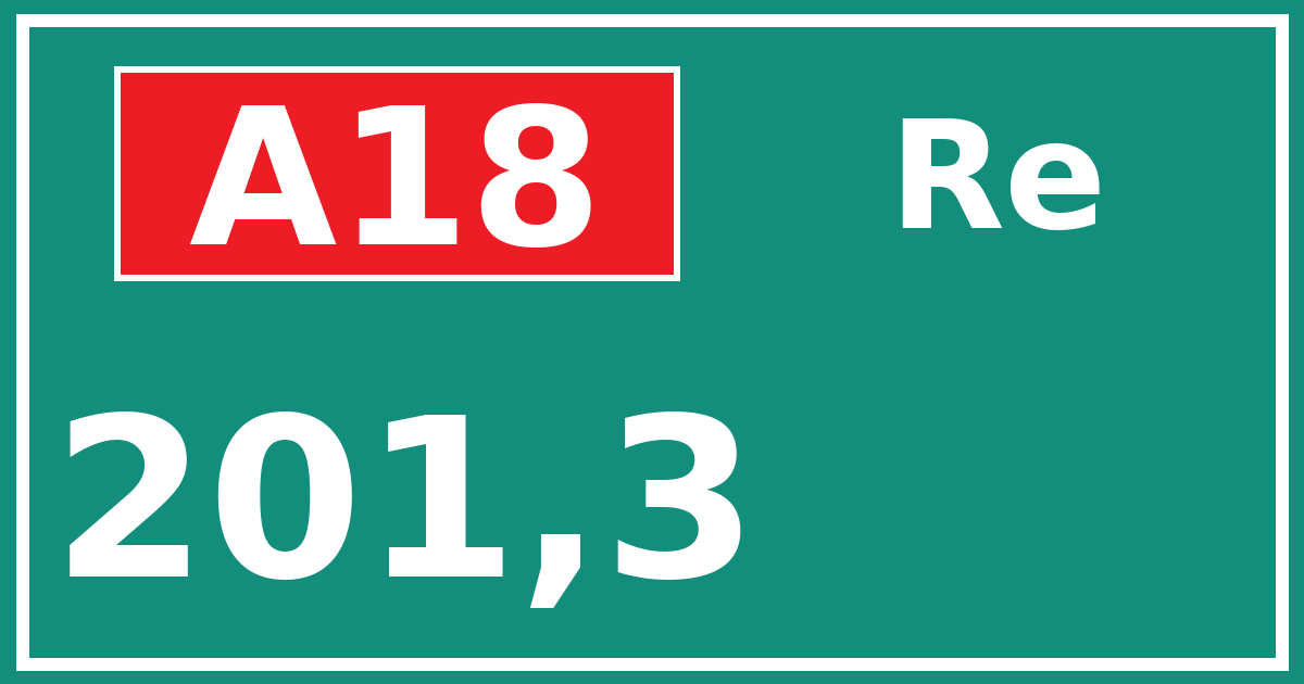 Hectometerbord A18 201,3 zijde Re