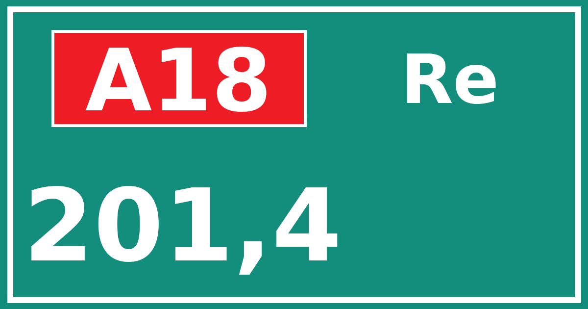 Hectometerbord A18 201,4 zijde Re