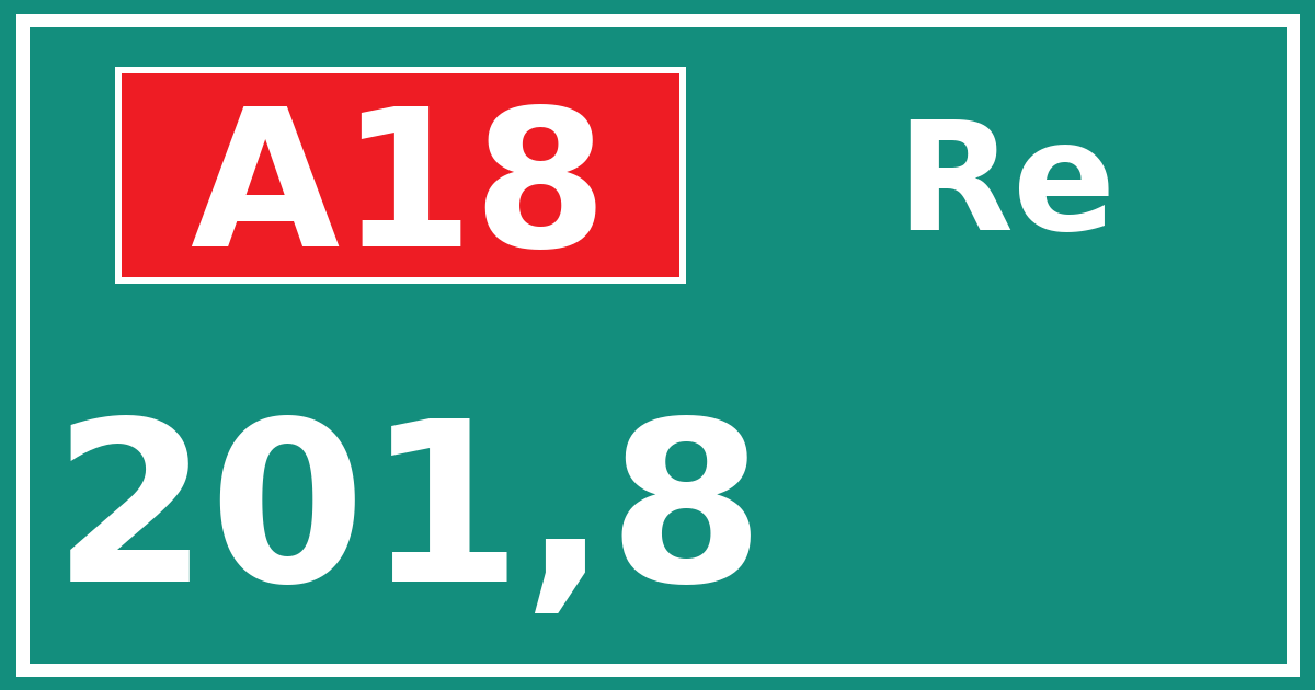 Hectometerbord A18 201,8 zijde Re