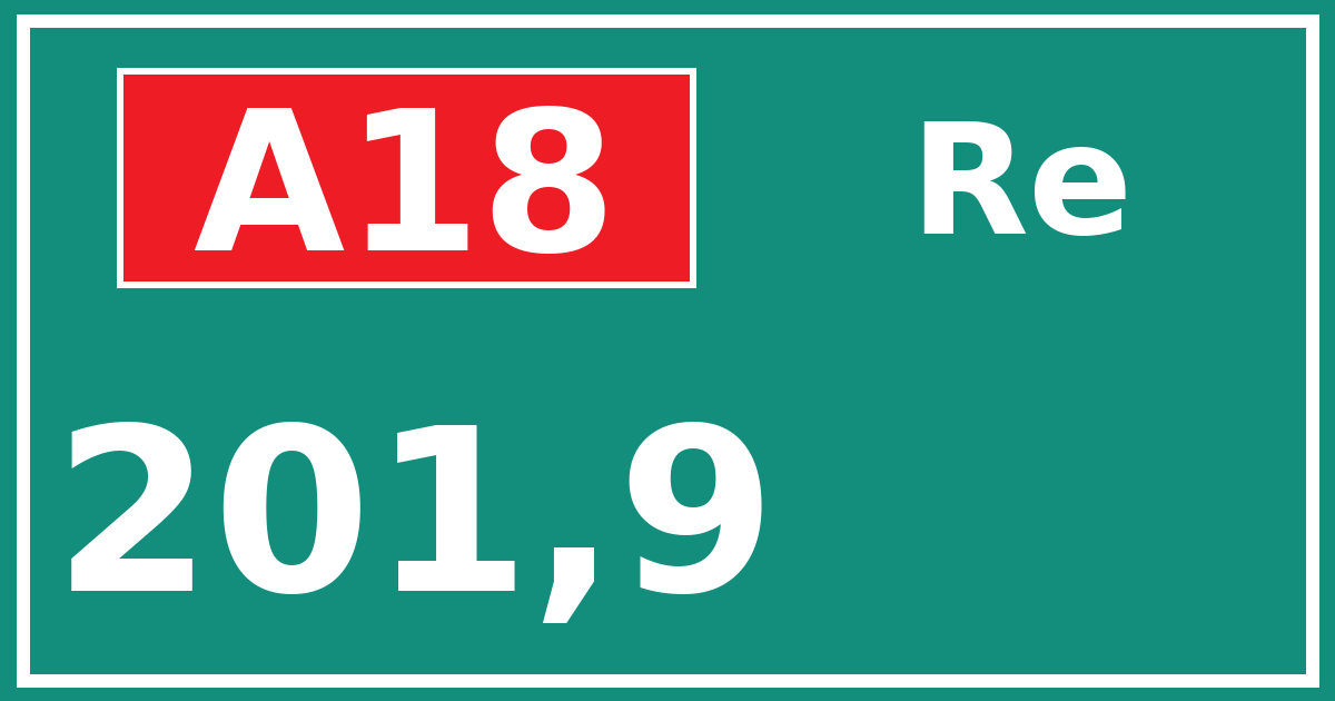 Hectometerbord A18 201,9 zijde Re