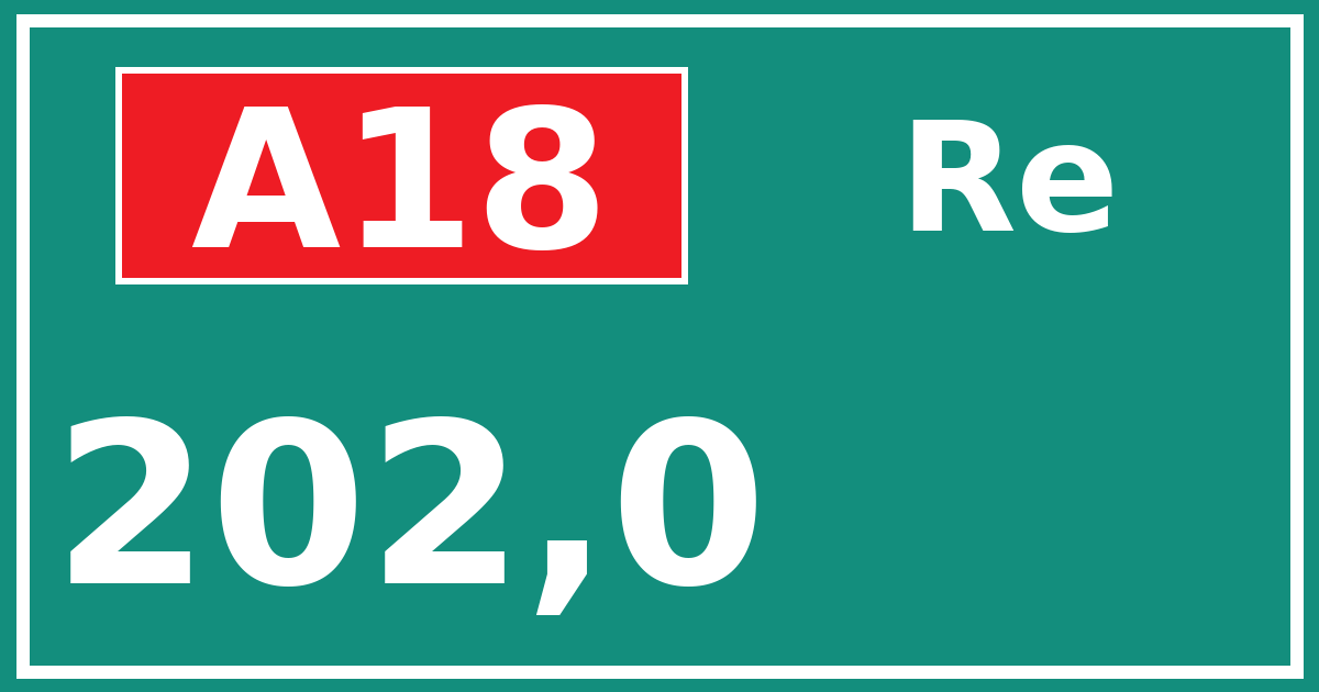 Hectometerbord A18 202,0 zijde Re