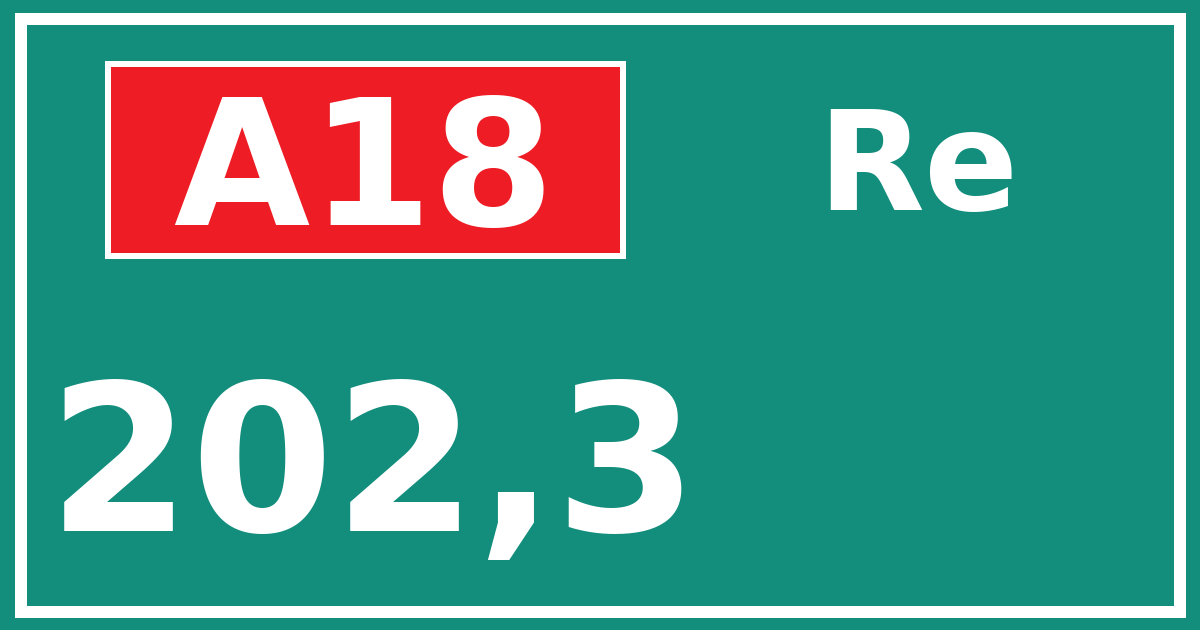 Hectometerbord A18 202,3 zijde Re