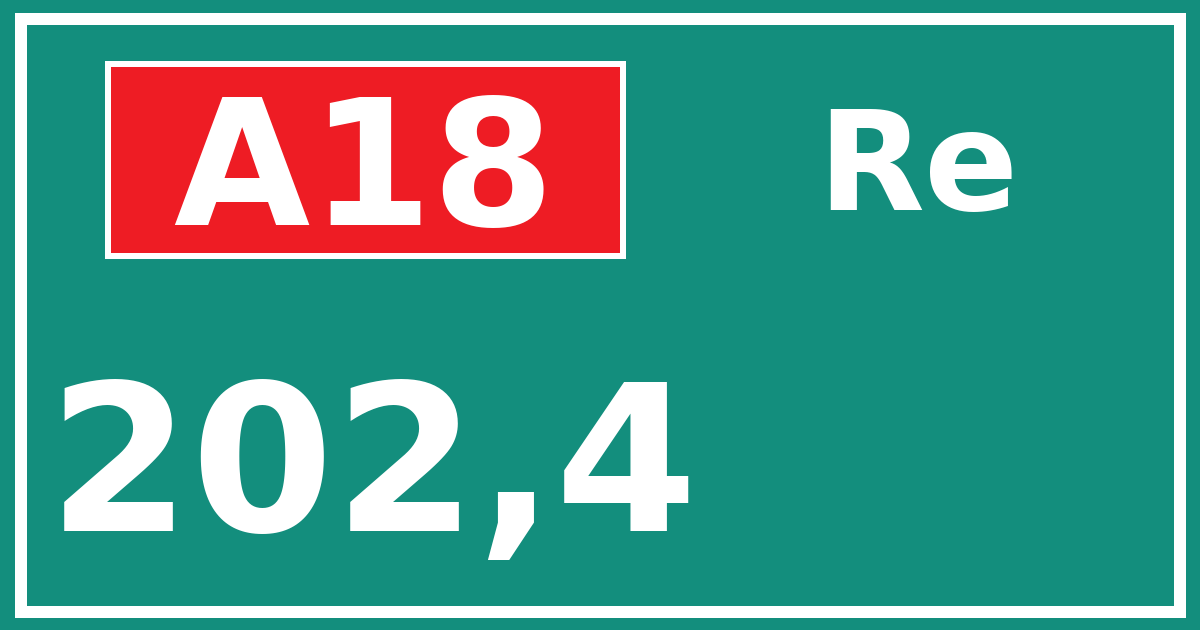 Hectometerbord A18 202,4 zijde Re