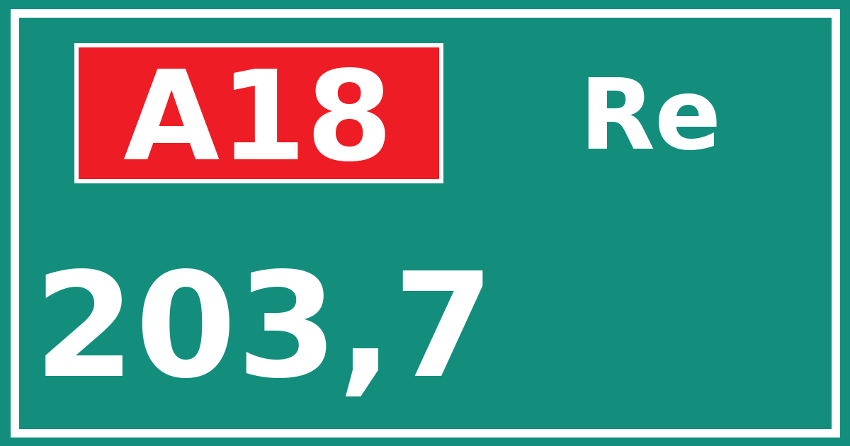 Hectometerbord A18 203,7 zijde Re
