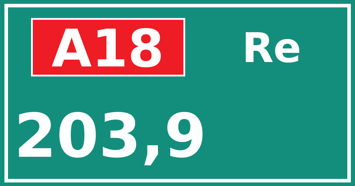 Hectometerbord A18 203,9 zijde Re