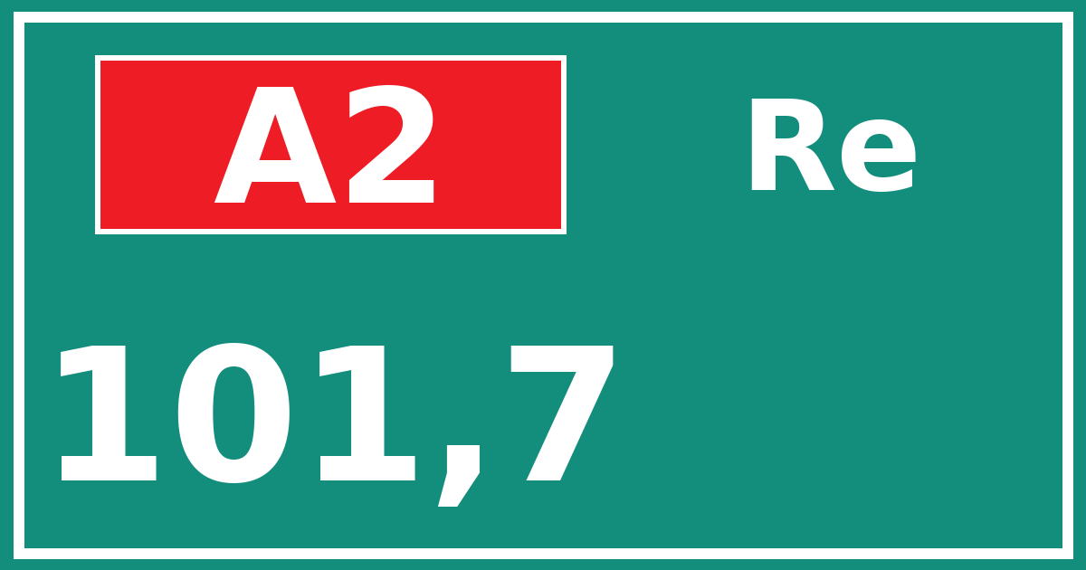 Hectometerbord A2 101,7 zijde Re