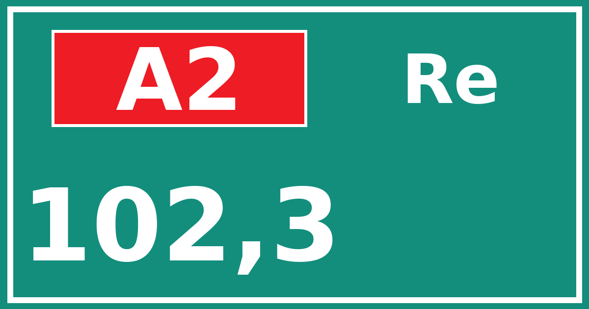 Hectometerbord A2 102,3 zijde Re