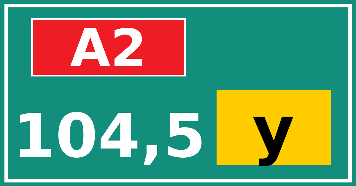 Hectometerbord A2 104,5 letter y