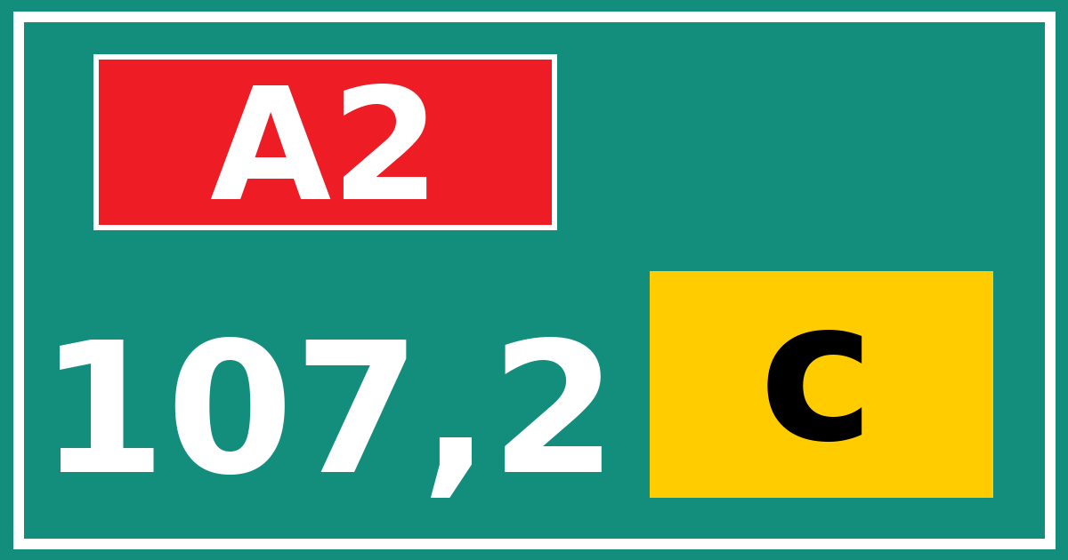 Hectometerbord A2 107,2 letter c