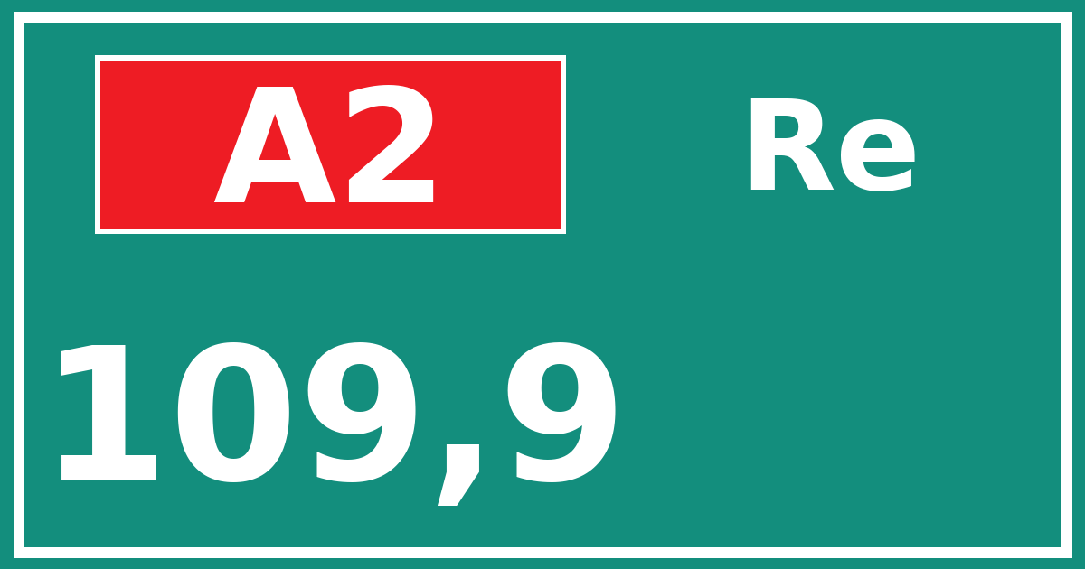 Hectometerbord A2 109,9 zijde Re