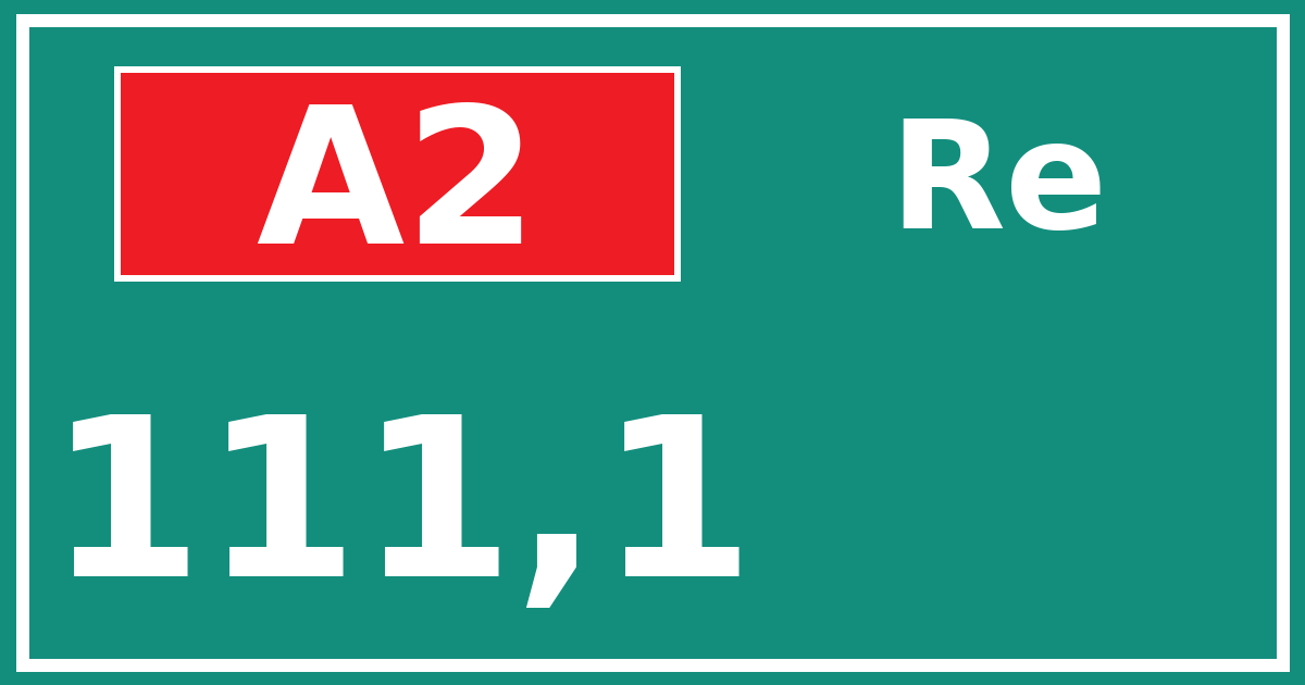 Hectometerbord A2 111,1 zijde Re