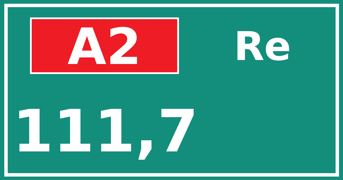 Hectometerbord A2 111,7 zijde Re
