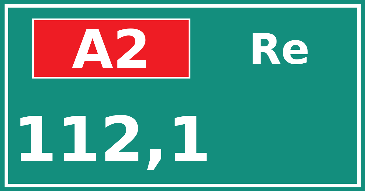 Hectometerbord A2 112,1 zijde Re