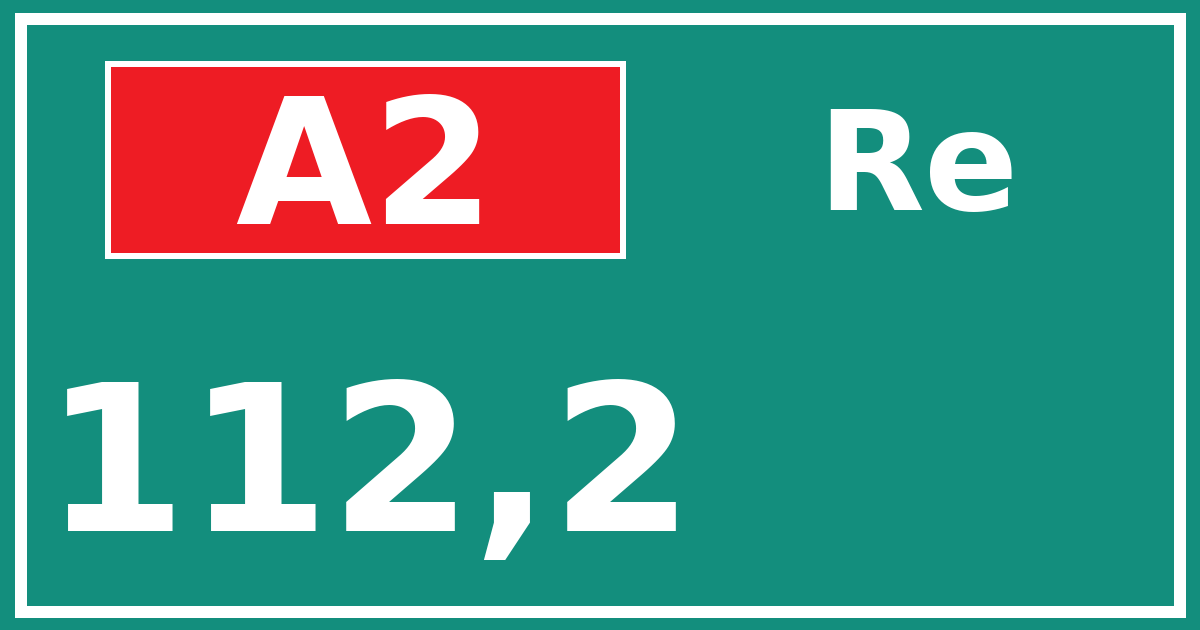 Hectometerbord A2 112,2 zijde Re