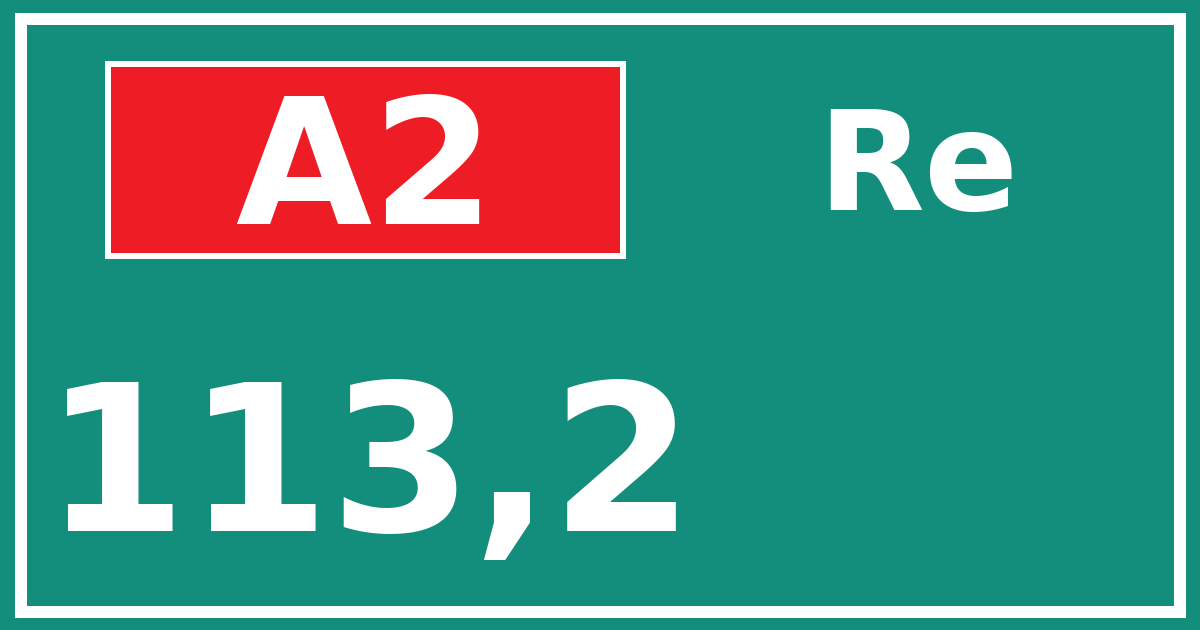 Hectometerbord A2 113,2 zijde Re