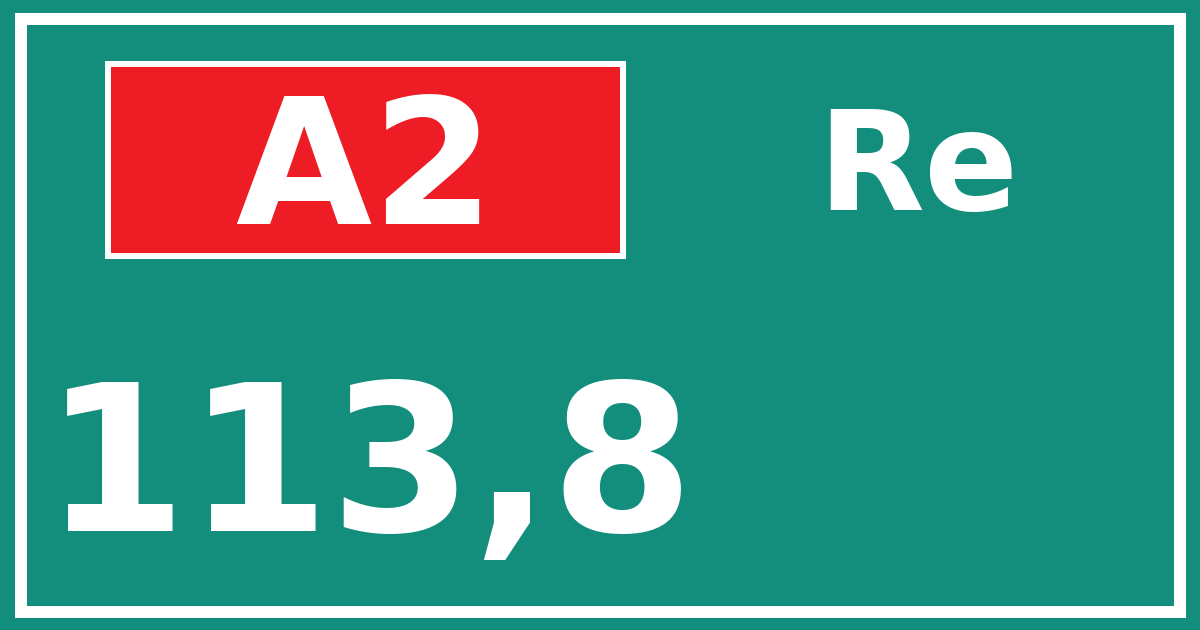 Hectometerbord A2 113,8 zijde Re