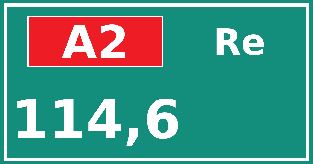 Hectometerbord A2 114,6 zijde Re