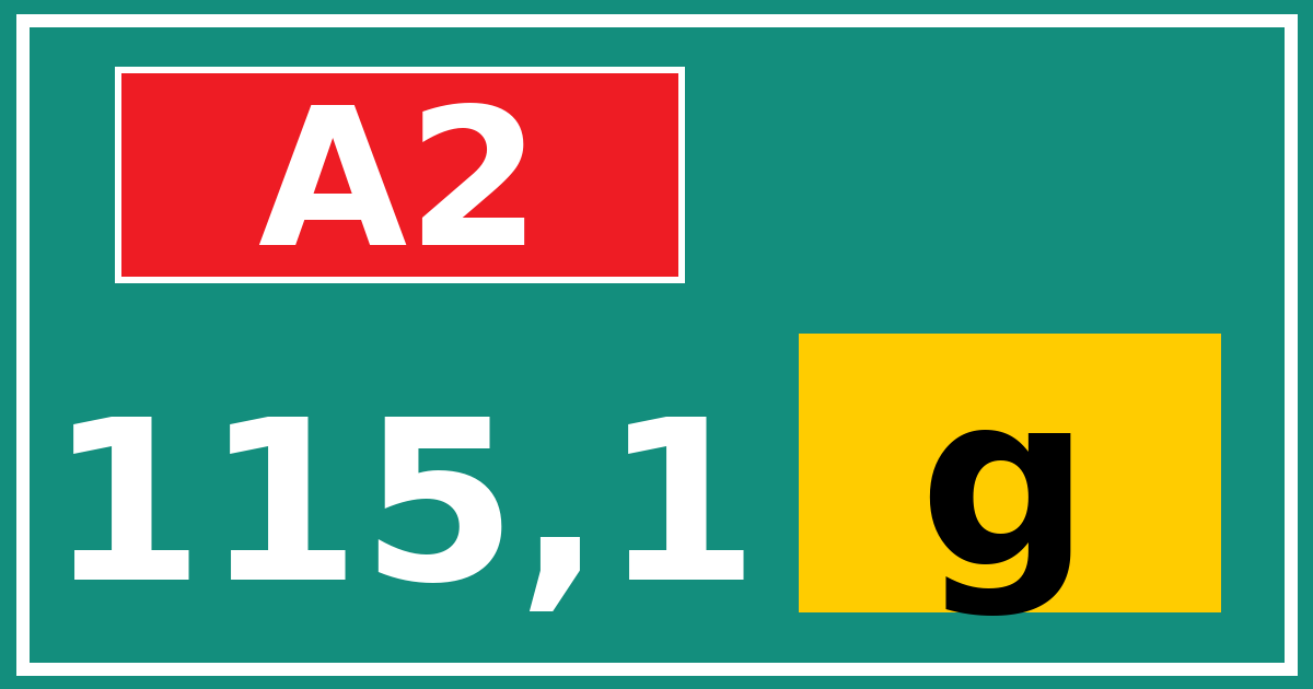 Hectometerbord A2 115,1 letter g