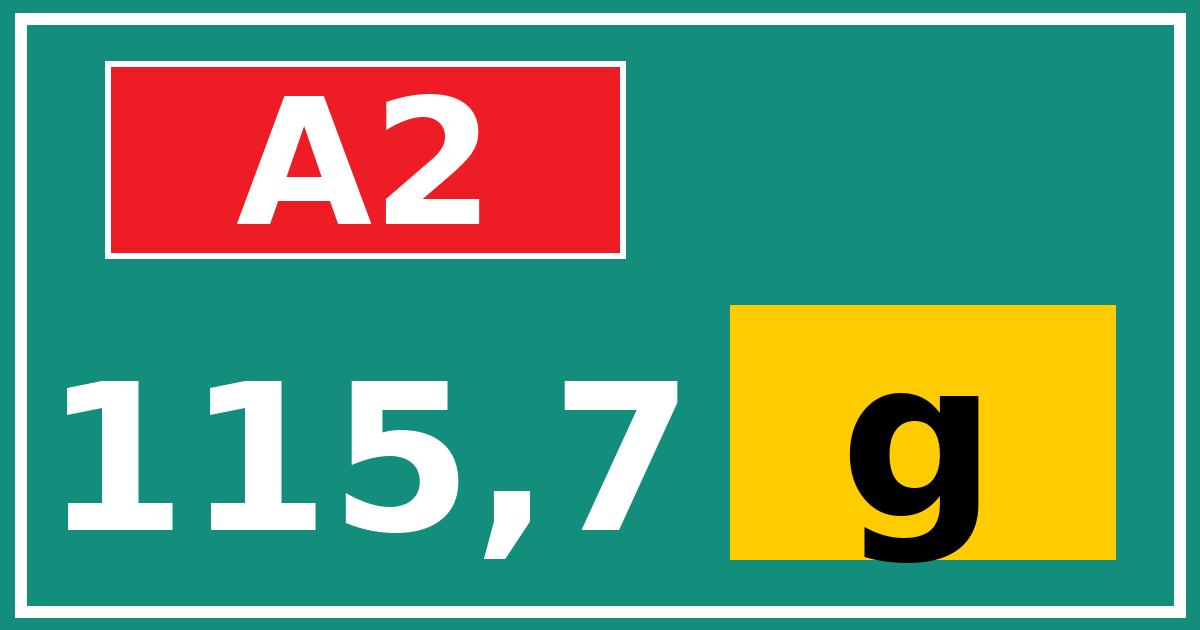 Hectometerbord A2 115,7 letter g