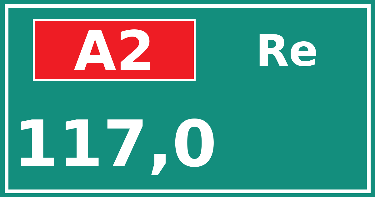 Hectometerbord A2 117,0 zijde Re