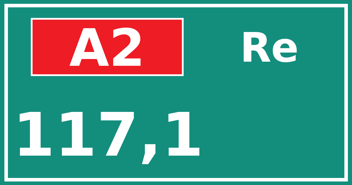 Hectometerbord A2 117,1 zijde Re