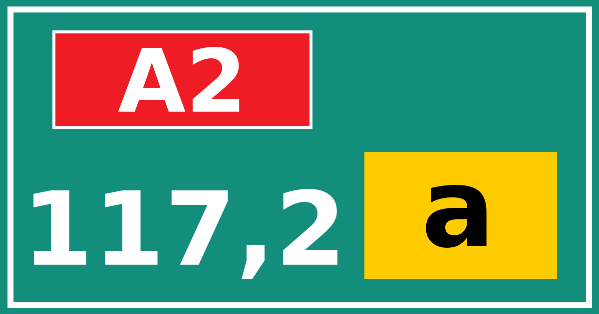 Hectometerbord A2 117,2 letter a