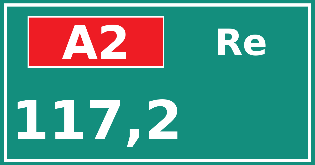 Hectometerbord A2 117,2 zijde Re