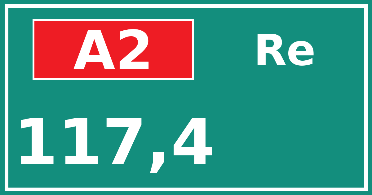 Hectometerbord A2 117,4 zijde Re