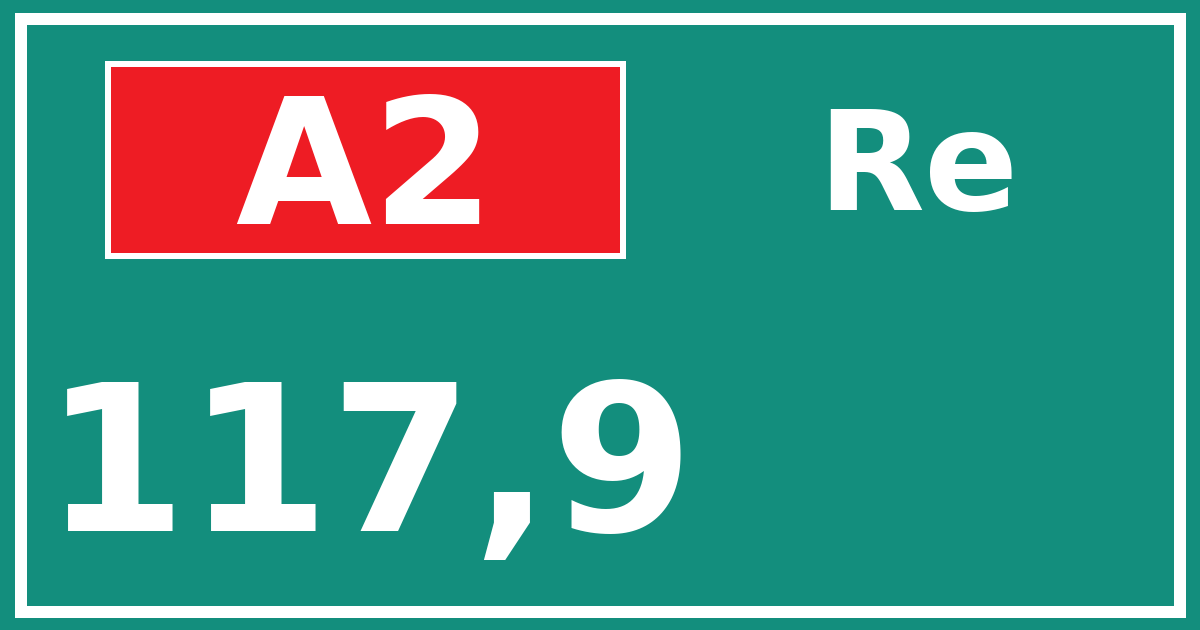 Hectometerbord A2 117,9 zijde Re
