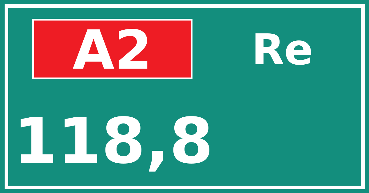 Hectometerbord A2 118,8 zijde Re
