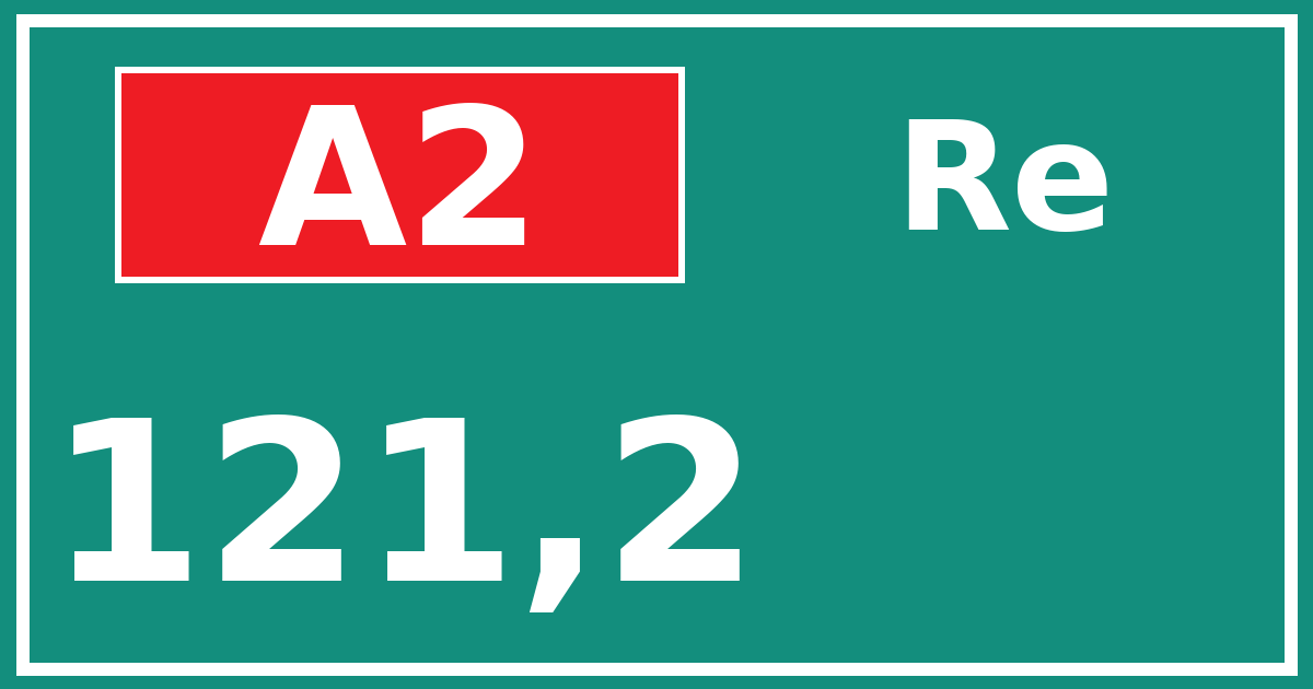 Hectometerbord A2 121,2 zijde Re