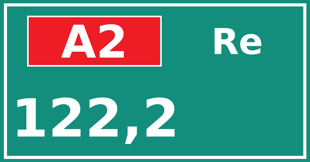 Hectometerbord A2 122,2 zijde Re