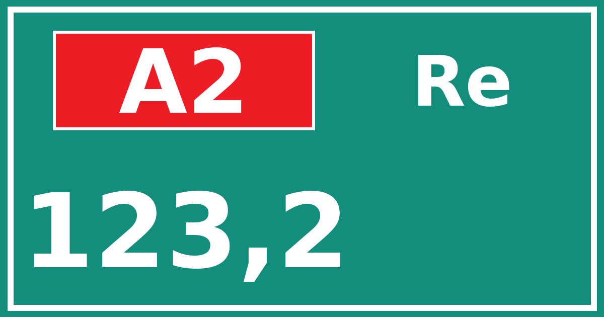 Hectometerbord A2 123,2 zijde Re