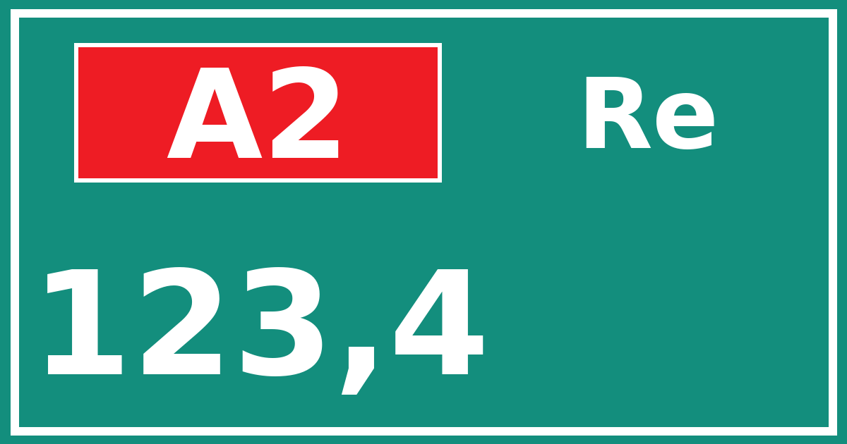 Hectometerbord A2 123,4 zijde Re
