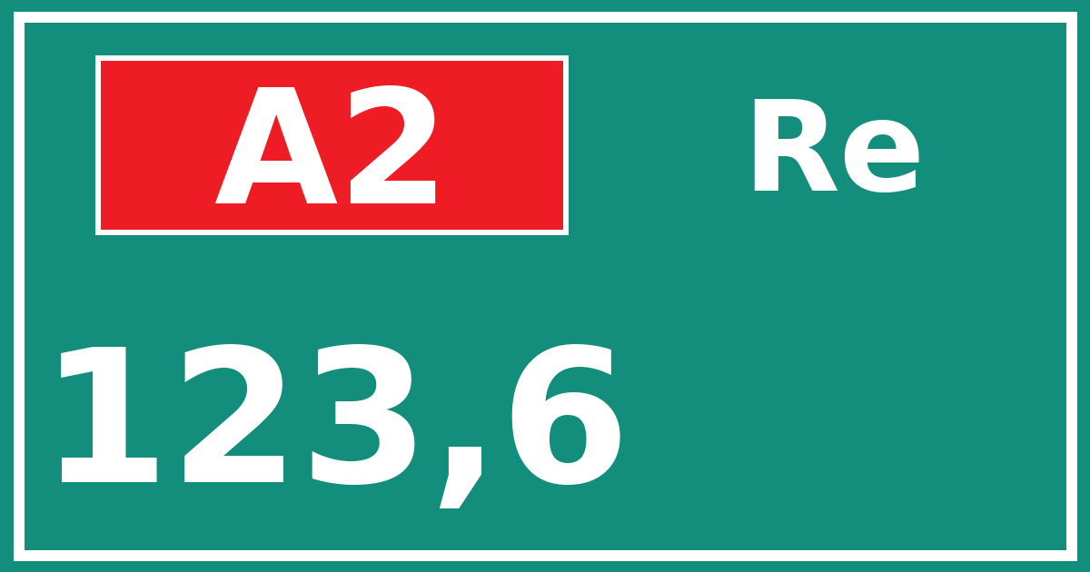 Hectometerbord A2 123,6 zijde Re