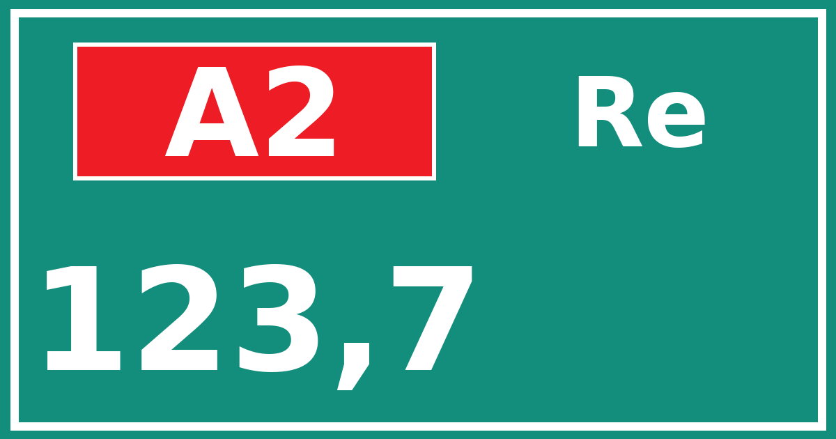 Hectometerbord A2 123,7 zijde Re