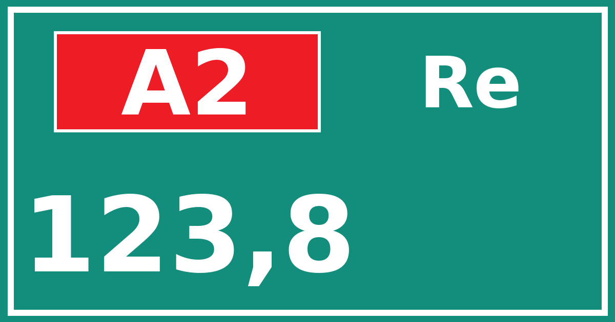 Hectometerbord A2 123,8 zijde Re