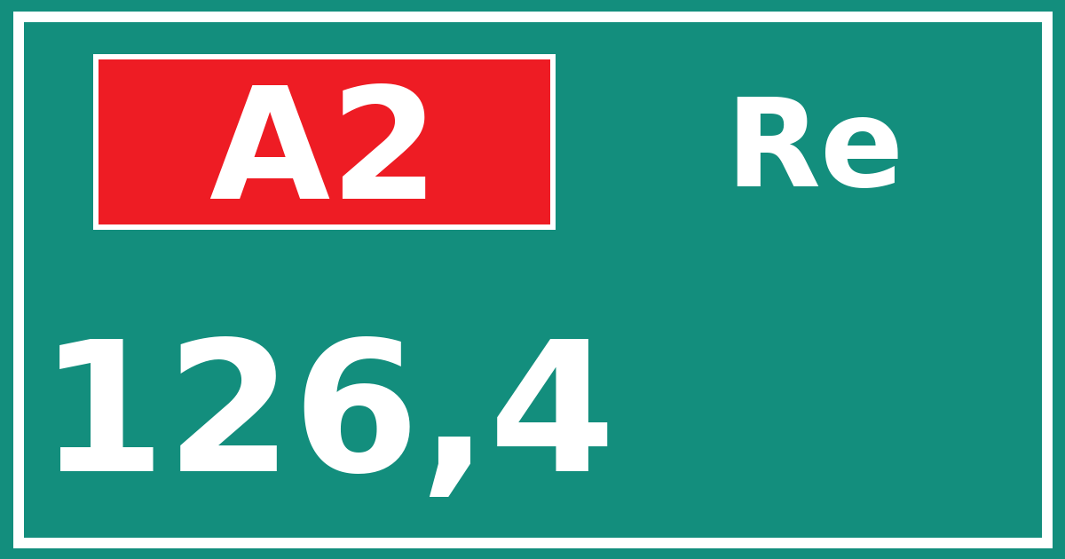 Hectometerbord A2 126,4 zijde Re
