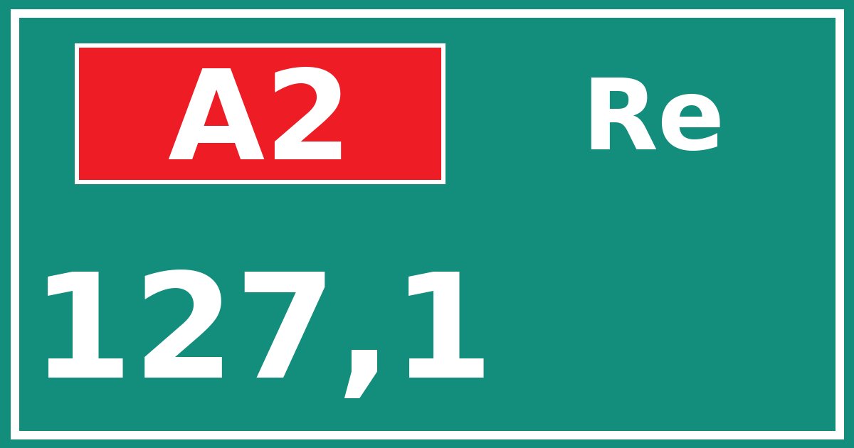 Hectometerbord A2 127,1 zijde Re