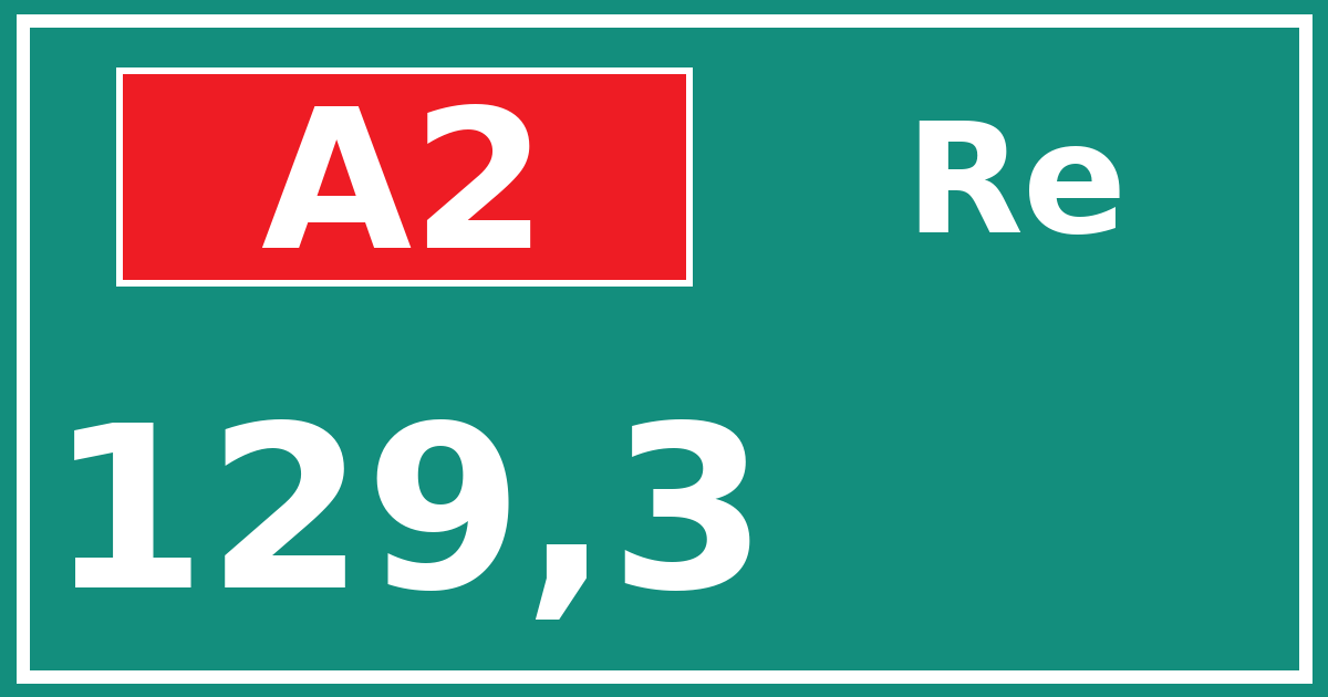 Hectometerbord A2 129,3 zijde Re