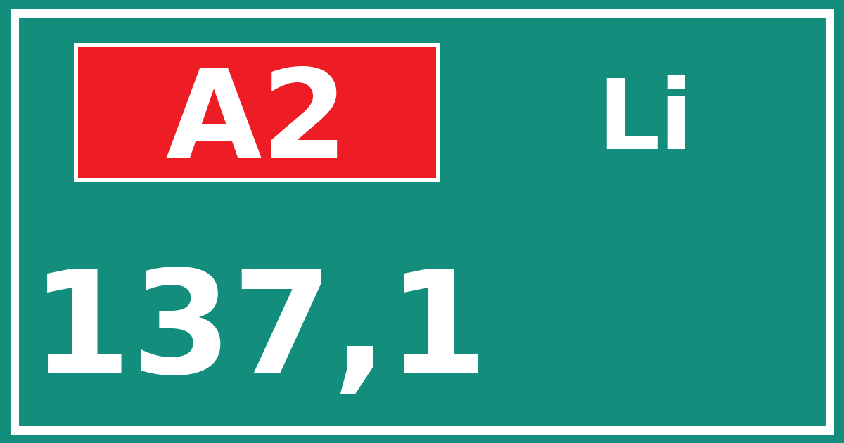 Hectometerbord A2 137,1 zijde Li