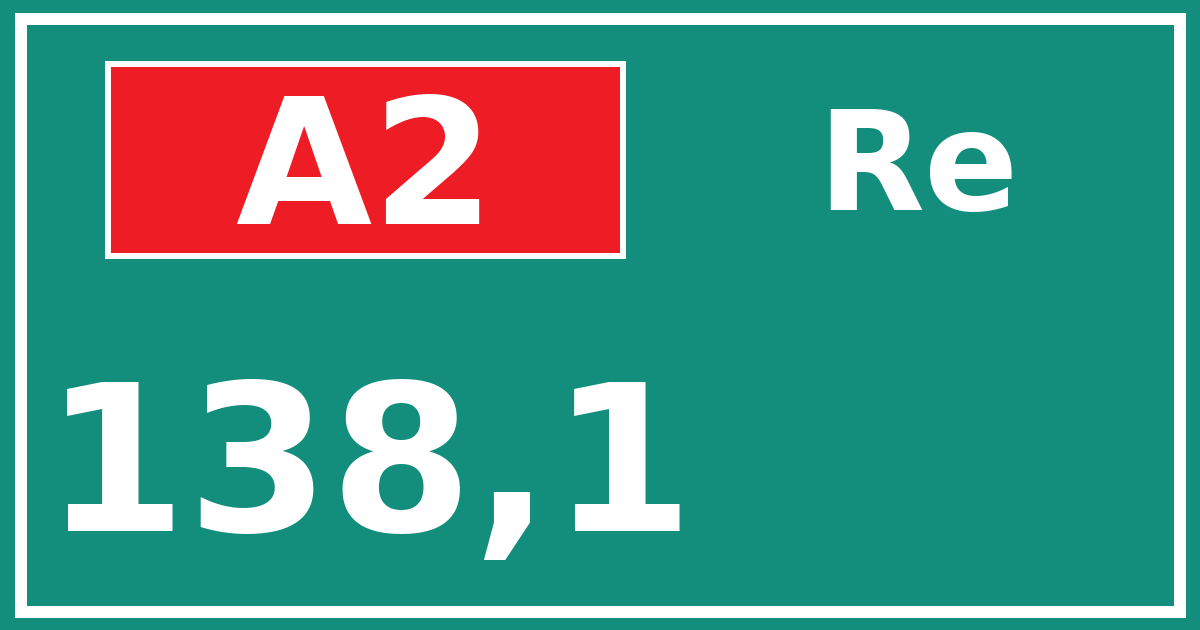 Hectometerbord A2 138,1 zijde Re