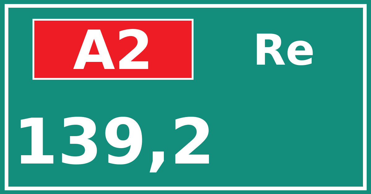 Hectometerbord A2 139,2 zijde Re