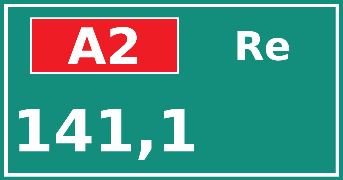 Hectometerbord A2 141,1 zijde Re