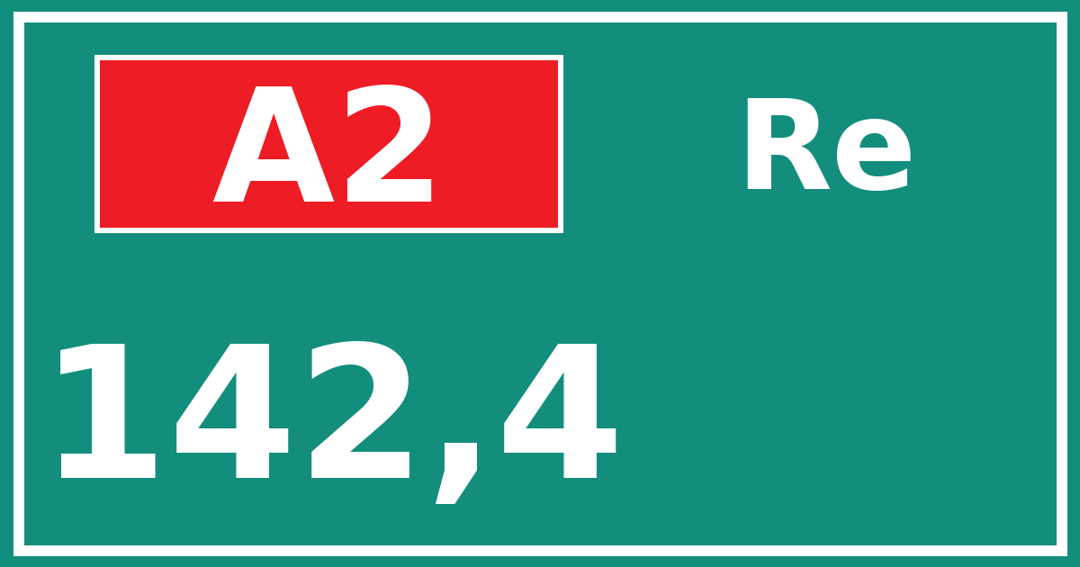 Hectometerbord A2 142,4 zijde Re