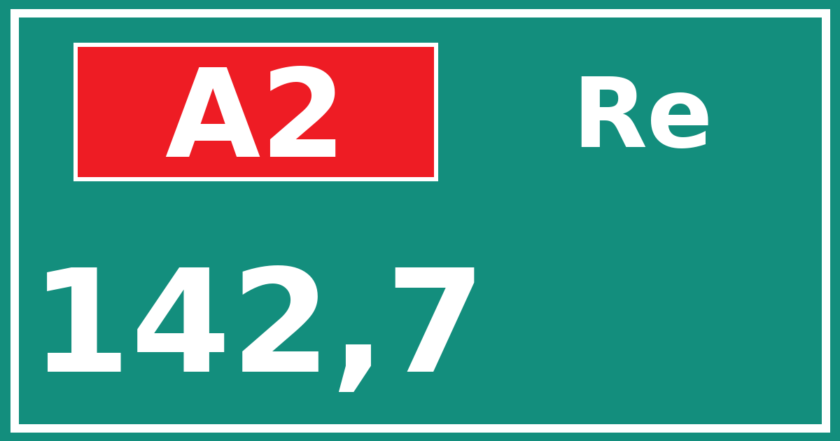 Hectometerbord A2 142,7 zijde Re