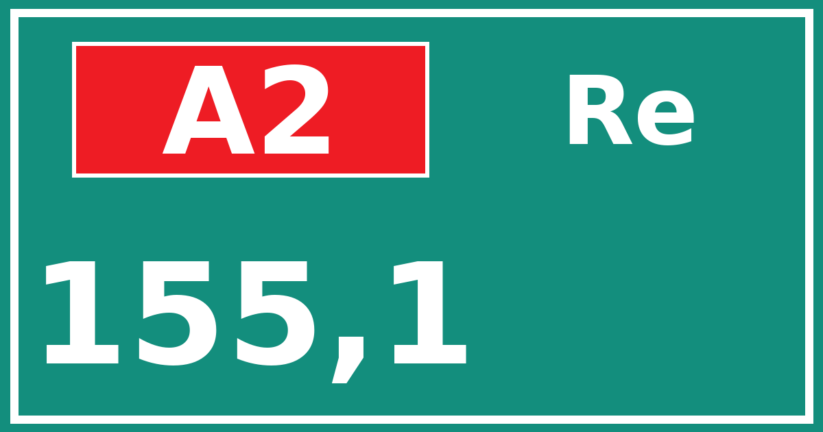 Hectometerbord A2 155,1 zijde Re