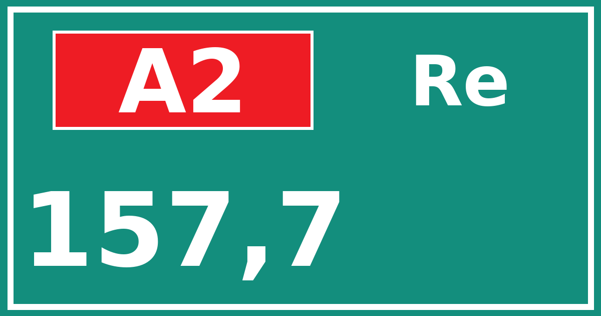 Hectometerbord A2 157,7 zijde Re